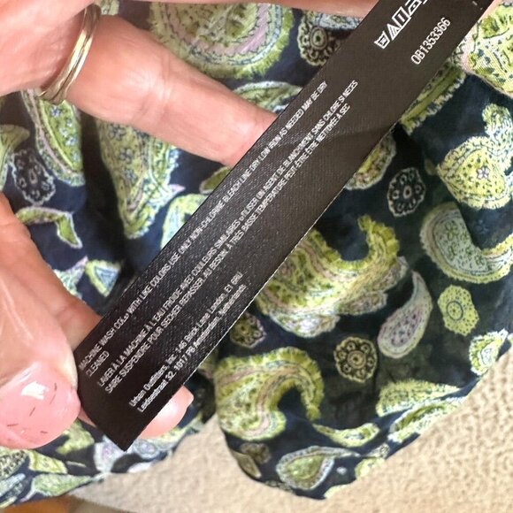 Free People Intimately Bodysuit Sundown Paisley Long Sleeve Green Blue Oversized - Picture 11 of 14